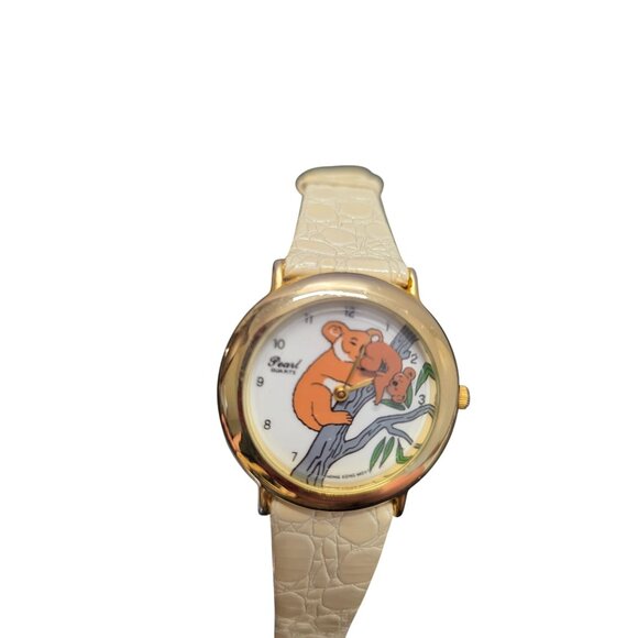 Vintage Pearl Quartz Momma & Baby Kaola Watch - Picture 1 of 10